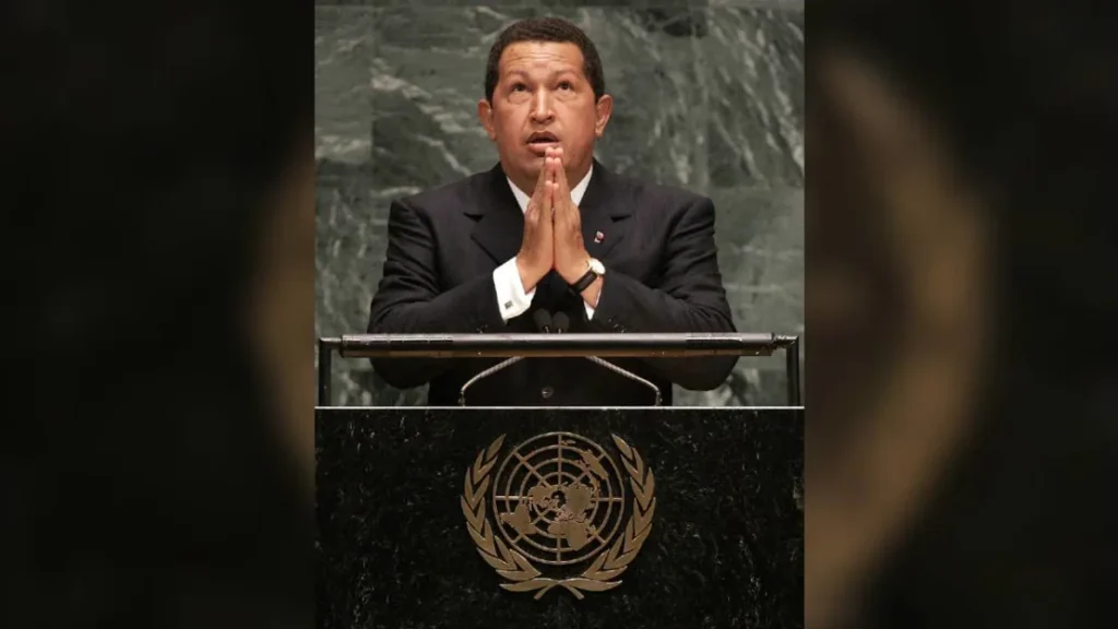 Hugo chavez in the UN says Bush is the devil 2006